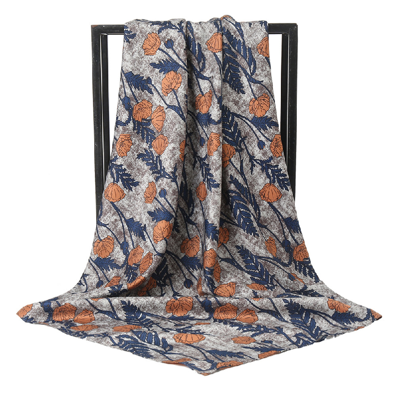 Foulard en soie de luxe en Satin pour femmes, imprimé numérique personnalisé, vente en gros