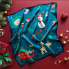 Petit foulard carré en soie 100 % personnalisé pour enfants, style de Noël