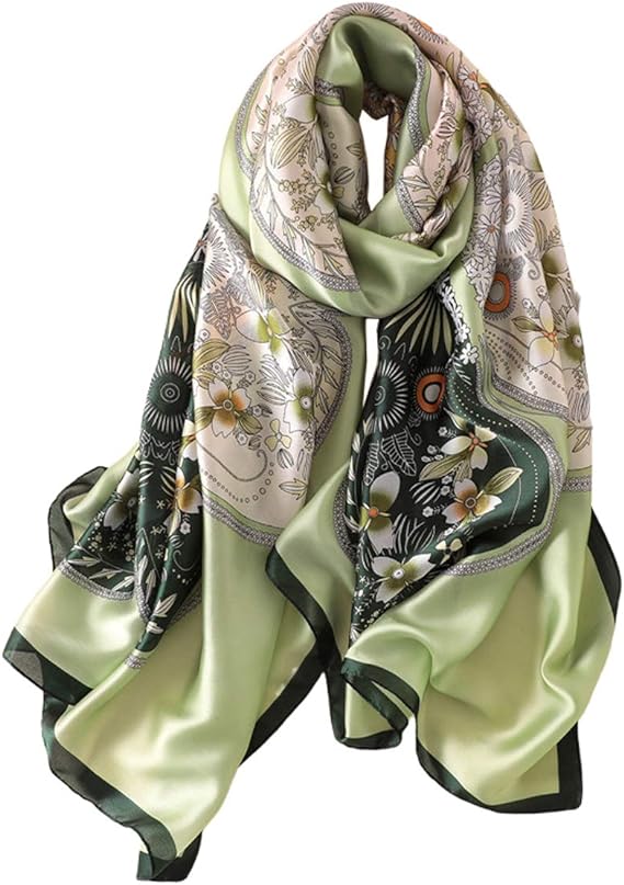 Foulard en soie à impression numérique oblong personnalisé pour femme