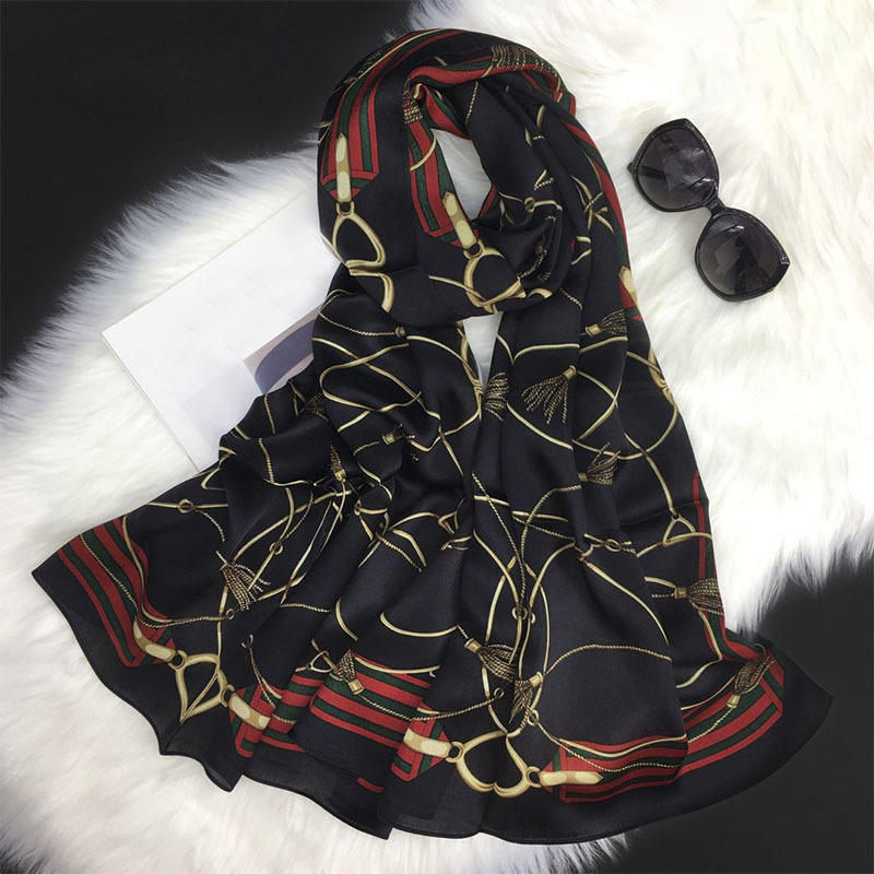 Marque de luxe Designer Lady Fashion Impression 100% Foulards en soie