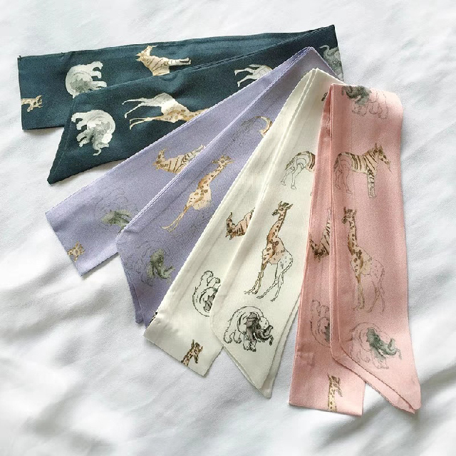 Lady Little Silk Twilly de conception personnalisée Lady Head Foulard 100% Foulard en soie