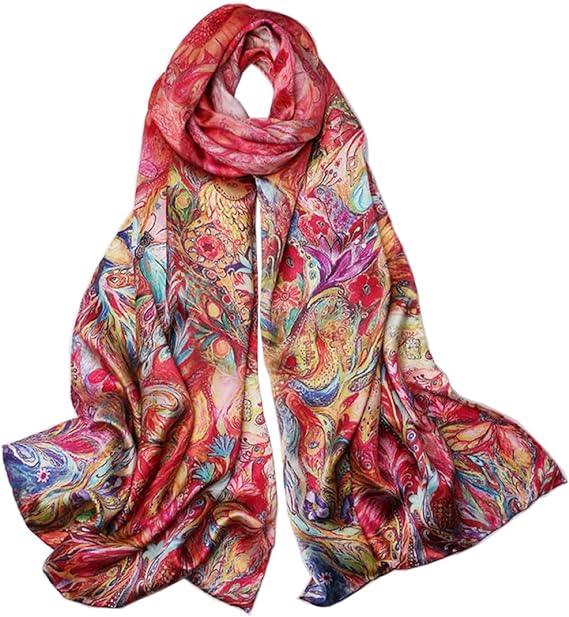 Grand foulard en soie à impression numérique pour femme