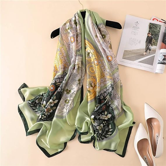 Foulard en soie à impression numérique oblong personnalisé pour femme