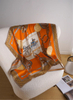 Châle Orange Design 100% Soie de Mûrier 90X90cm