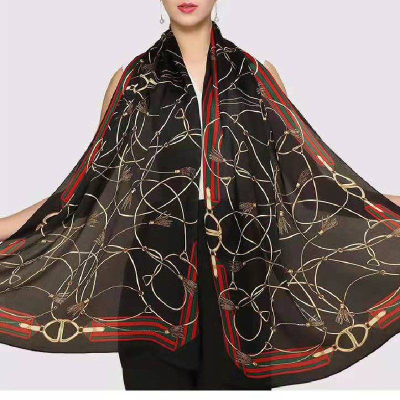 Marque de luxe Designer Lady Fashion Impression 100% Foulards en soie