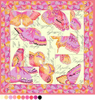 Animal Floral pour foulard en soie imprimé numérique double face