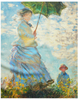 Écharpe en mélange de soie et de laine de style peinture à l'huile Monet personnalisée pour dame