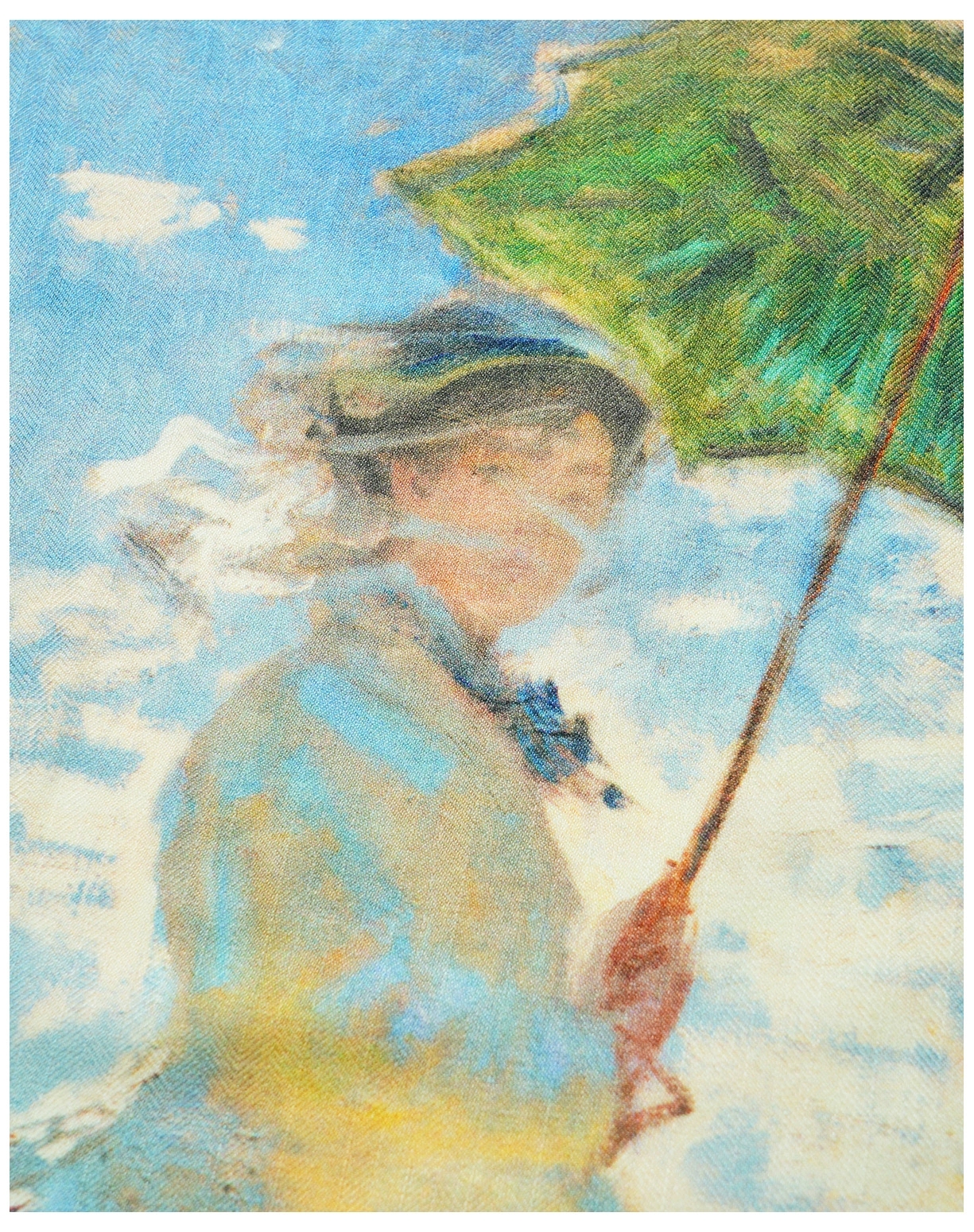 Écharpe en mélange de soie et de laine de style peinture à l'huile Monet personnalisée pour dame