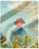 Écharpe en mélange de soie et de laine de style peinture à l'huile Monet personnalisée pour dame